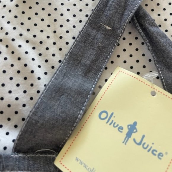 Olive Juice Denim Chambray Short Pants Coverall Overall -- NWT Size 2 - Picture 3 of 3